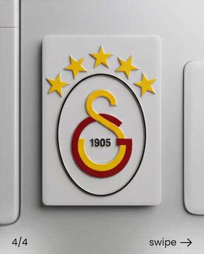 Keramik-Kühlschrankmagnet Gs auf dunklem Hintergrund