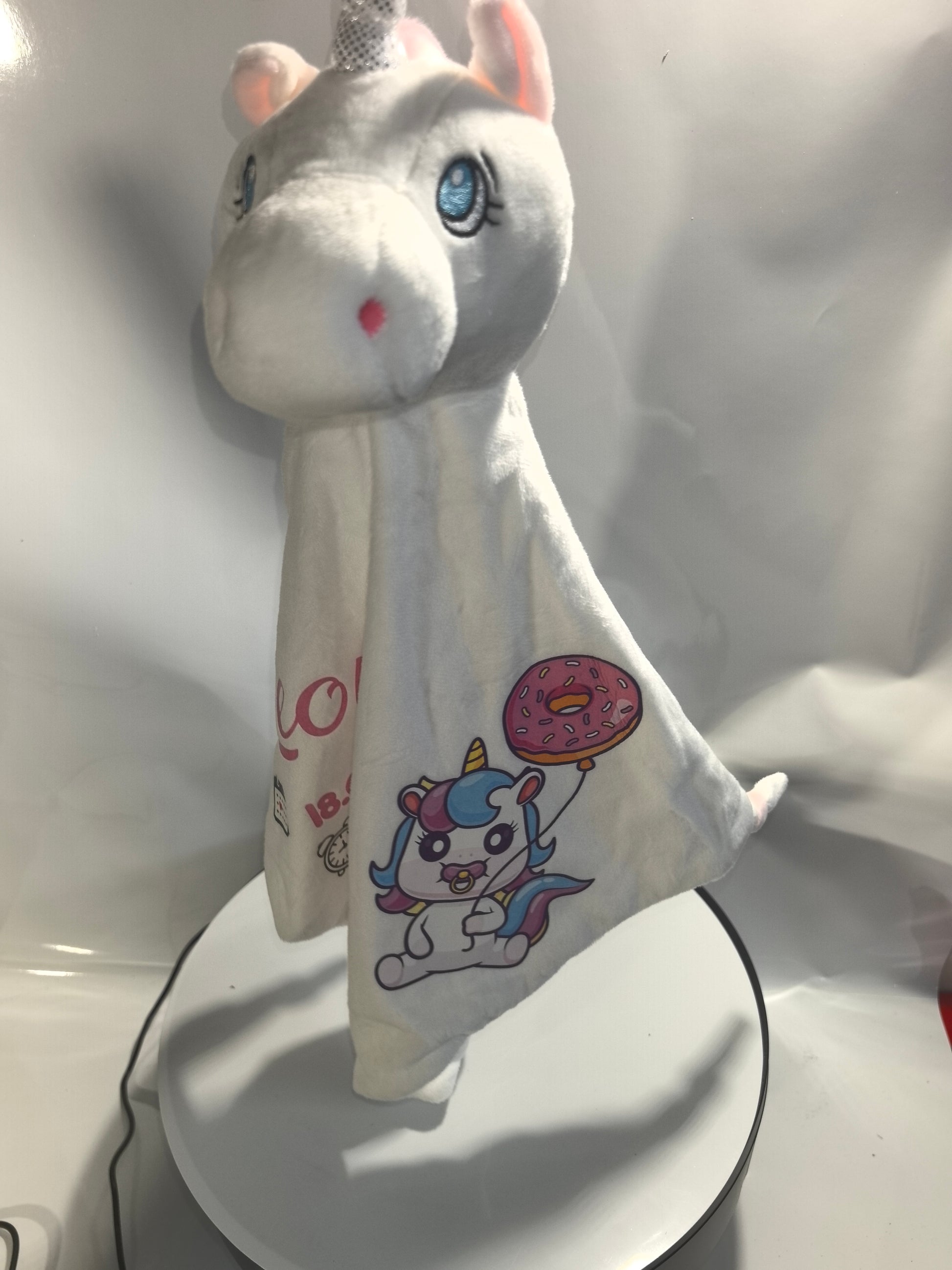 „Einhorn Schmusetuch stehend Seitenansicht"