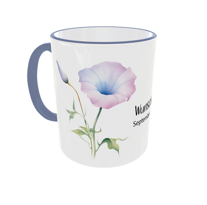 Geburtsmonat Tasse September mit Winde Blume und Name