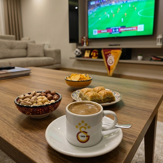 Galatasaray Espresso-Tassen Set – 2 Tassen & 2 Untertassen, Keramik, 1905