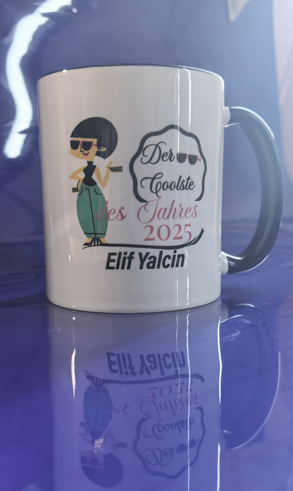 Personalisierte Tasse „Der Coolste des Jahres 2025“ – Geschenk mit Namen