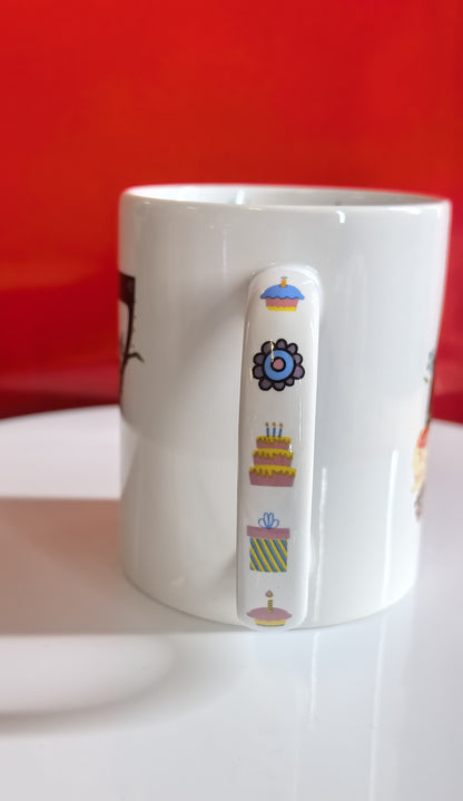 Geburtstagstasse mit Innendruck – Happy Birthday Design mit Kuchen & Ballons