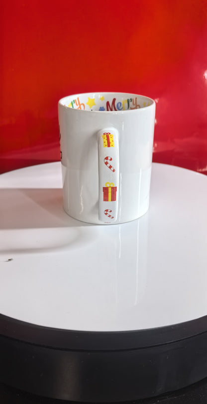 Personalisierte Weihnachtstasse mit Rentier – Geschenkidee mit Namen – Innenmotiv Merry Christmas – Winter Mug