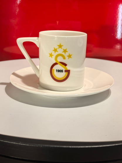 Galatasaray Espresso-Tassen Set – 2 Tassen & 2 Untertassen, Keramik, eckig, 1905
