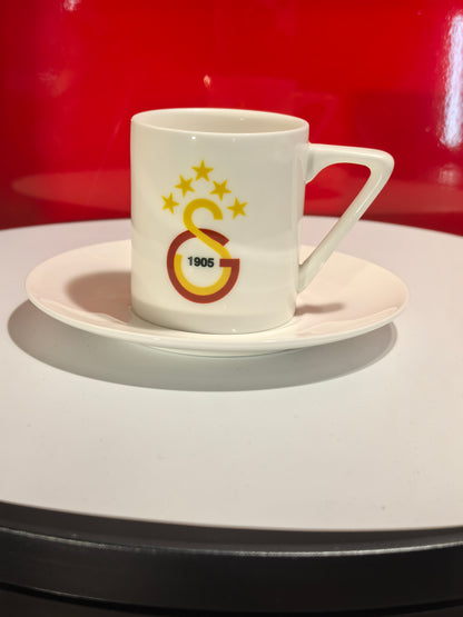 Galatasaray Espresso-Tassen Set – 2 Tassen & 2 Untertassen, Keramik, eckig, 1905