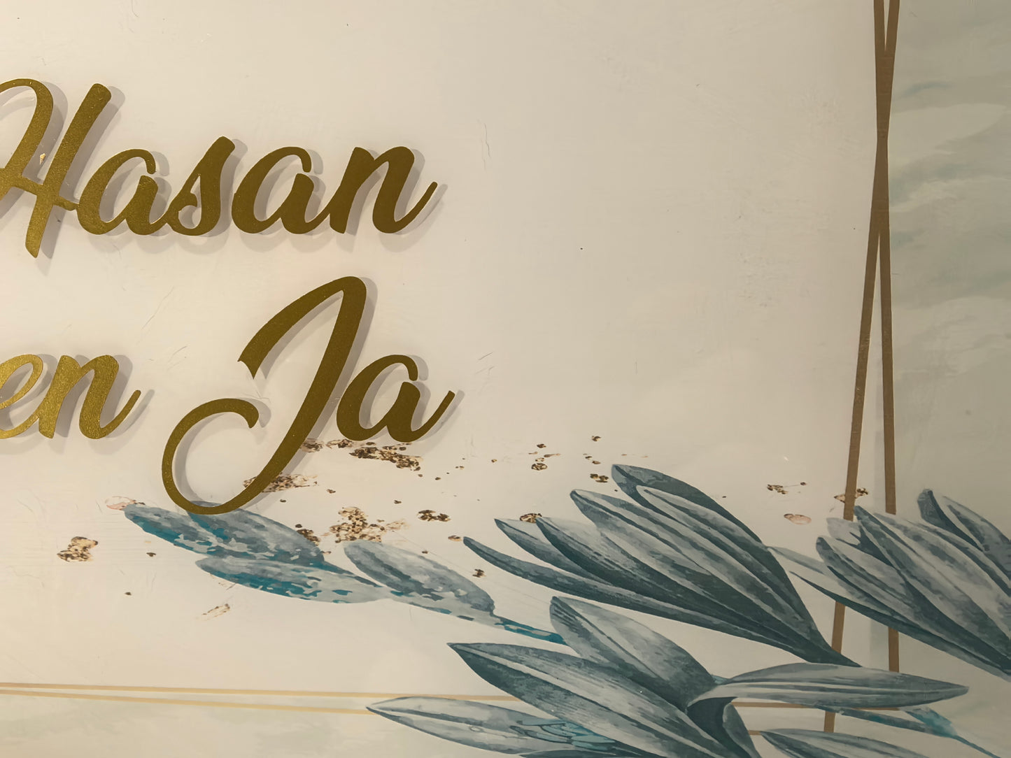 Personalisiertes Hochzeits-Empfangsschild – Acrylglas mit goldener Kalligrafie