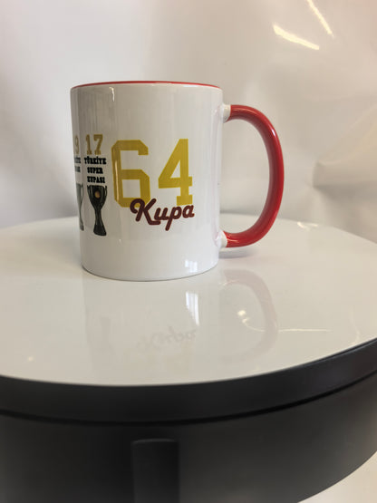 Galatasaray Tasse–63 Kupa Design-Fanartikel mit Vereinslogo & Pokalstatistik-GS Fan Tasse –Fußballverein-Geschenk für Galatasaray-Fans