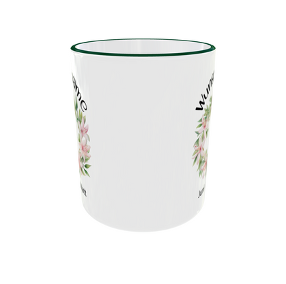 Juni Geburtsblumen Tasse Geißblatt - Rückansicht mit individueller Personalisierung