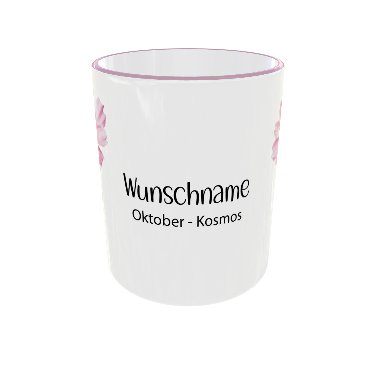 Oktober Geburtsmonat Tasse mit Kosmos Motiv Detailansicht