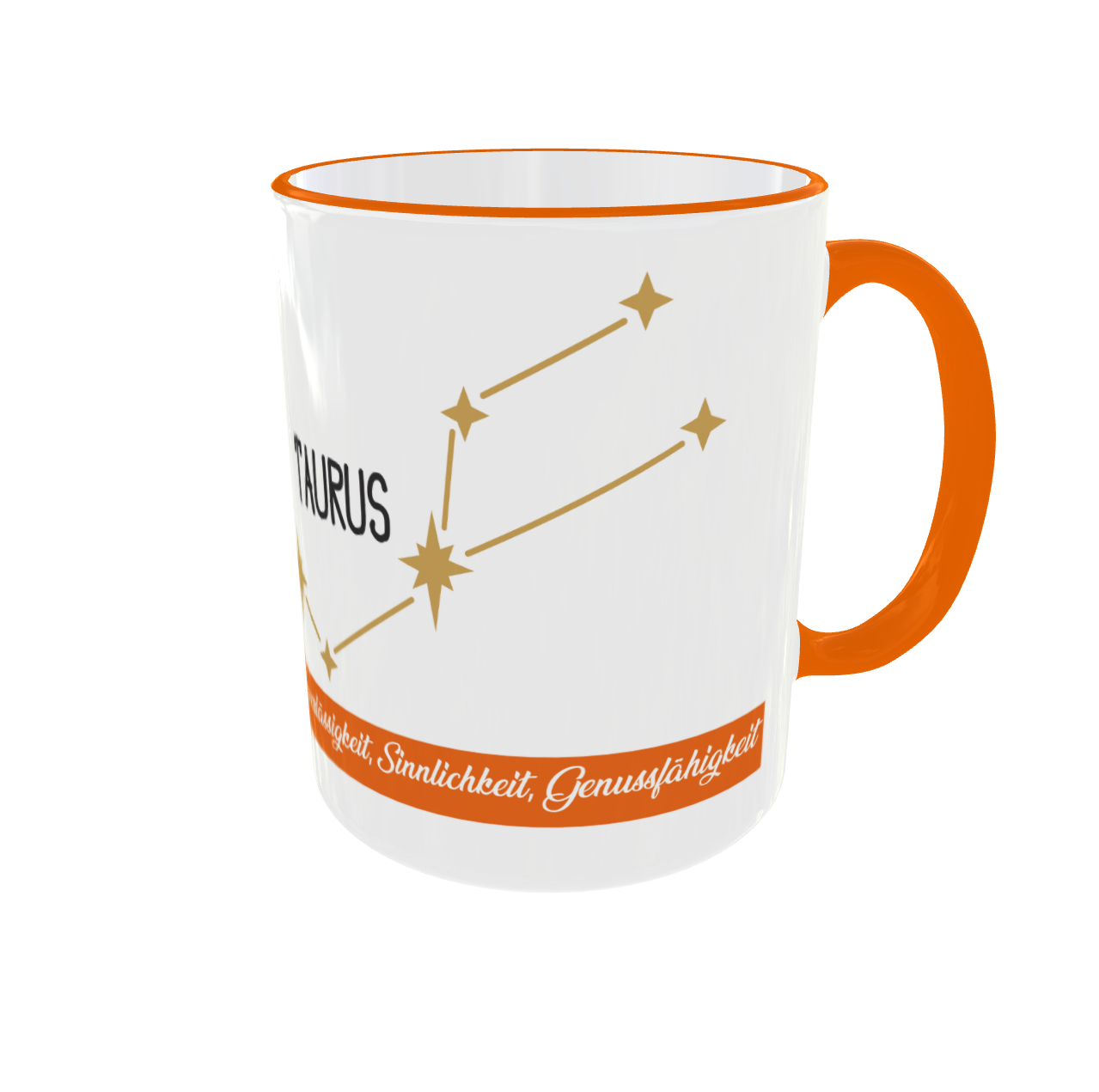 Rückseite: Das offizielle Sternbild „TAURUS“ in elegantem Gold-Design.