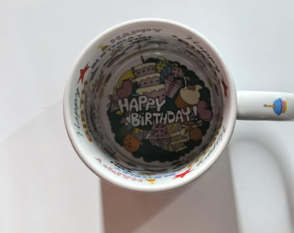 Geburtstagstasse mit Innendruck – Happy Birthday Design mit Kuchen & Ballons