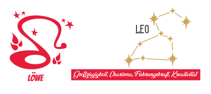 Sternzeichen Tasse Löwe / Leo – Edles Design in Rot & Gold mit Charakter-Eigenschaften