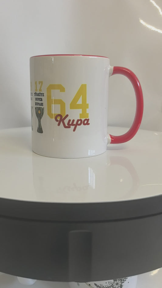 Galatasaray Tasse–63 Kupa Design-Fanartikel mit Vereinslogo & Pokalstatistik-GS Fan Tasse –Fußballverein-Geschenk für Galatasaray-Fans