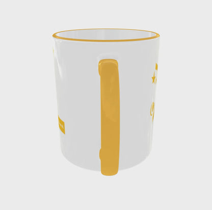 Sternzeichen Tasse Zwillinge (Gemini) – Gelbe Akzente & Sternenbild – Keramiktasse mit Design-Druck