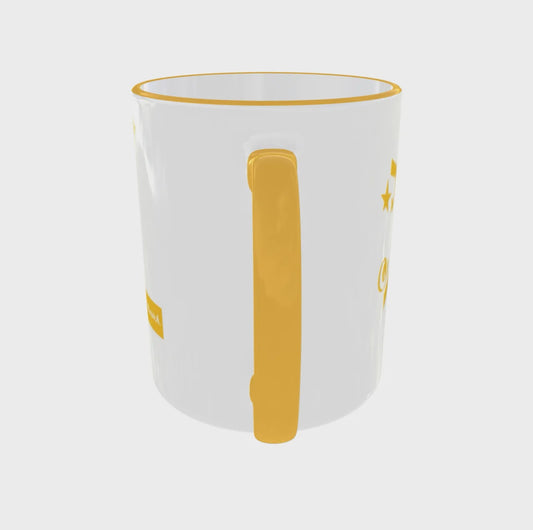 Sternzeichen Tasse Zwillinge (Gemini) – Gelbe Akzente & Sternenbild – Keramiktasse mit Design-Druck