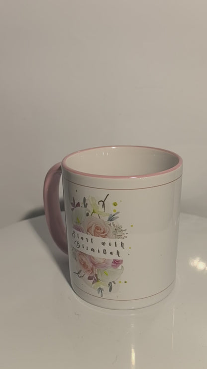 Start with Bismillah - End with Elhamdulillah | Inspirierende Tasse | Pastellblumen & Glaubensspruch
