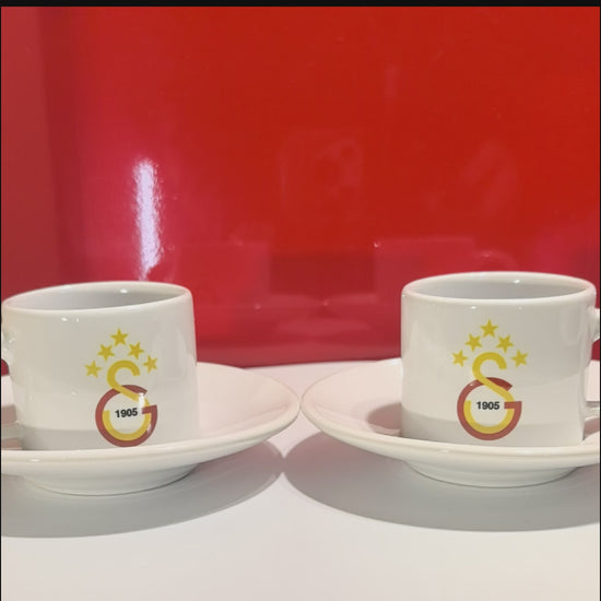 Galatasaray Espresso-Tassen 2er-Set – Frontansicht mit 5-Sterne-Logo 1905"