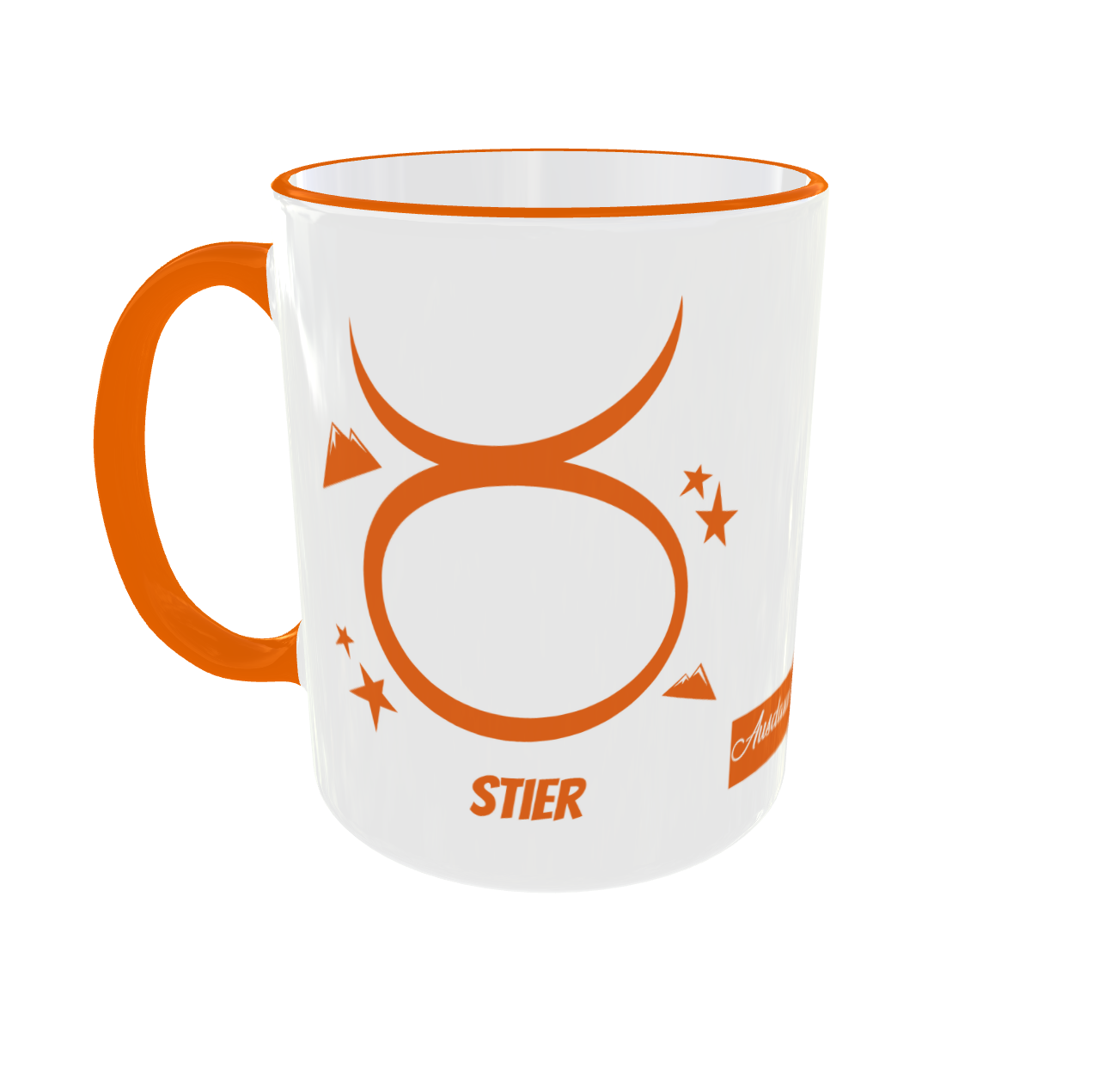 Zodiac-Style: Premium Stier/Taurus Tasse – Ausdauer & Sinnlichkeit Sternzeichen-Becher: Stier Design mit goldenem Sternbild & orangen Akzenten