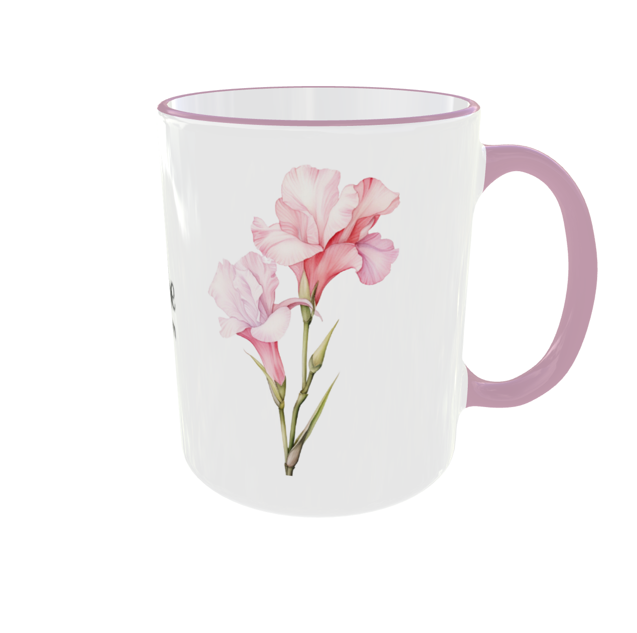 Personalisierte Tasse August Geburtsblume - Gladiolen & Mohnblume