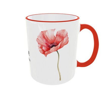 Personalisierte Tasse August Geburtsblume - Gladiolen & Mohnblume
