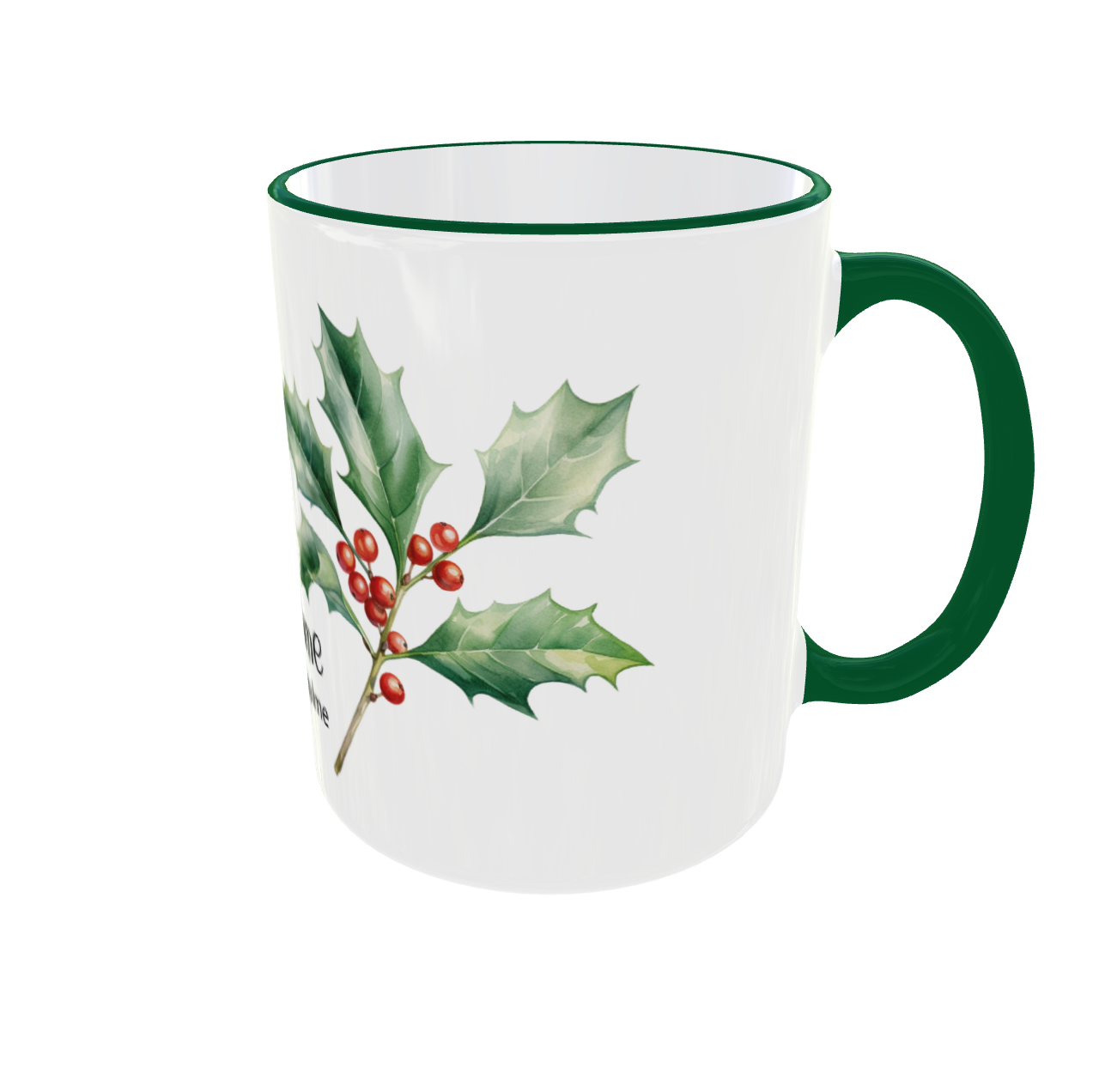 Personalisierte Dezember Geburtsblume Tasse - Narzisse & Stechpalme mit Wunschname