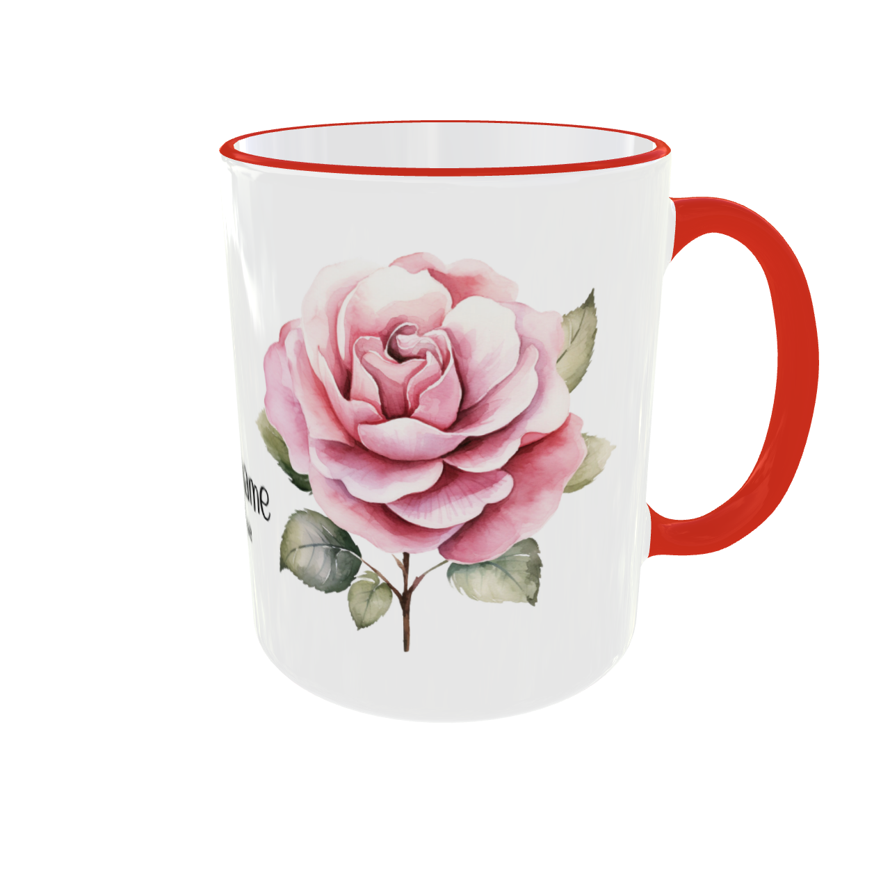Personalisierte Tasse mit Juni Geburtsblume - Rose & Geißblatt