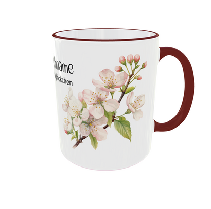 Personalisierte Tasse mit Mai Geburtsblume - Maiglöckchen & Weißdorn